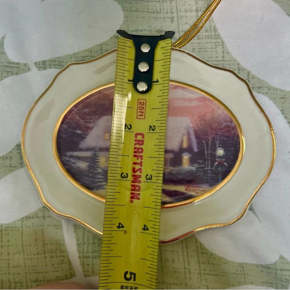 VTG Charming Thomas Kinkade Oval Plate Cottage Art Wall Decor